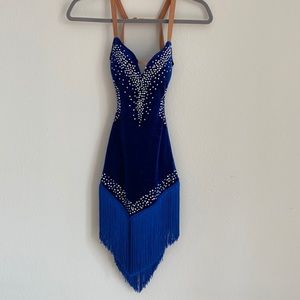 Latin Dress Ballroom Dark Blue Size 0